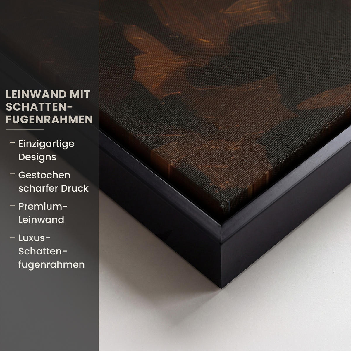 LEINWAND Bilder mit Rahmen - Gesicht - Dame - Blätter - Pinselstriche - 60x90 - Goldfarben, Textil (60/90cm) - MuchoWow