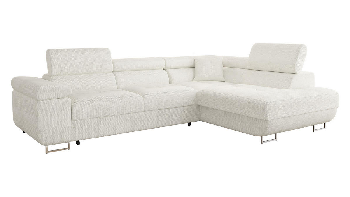ECKSOFA Torezio, Seite: Rechts - Ecru, Holz/Textil (274/203cm) - MIRJAN24