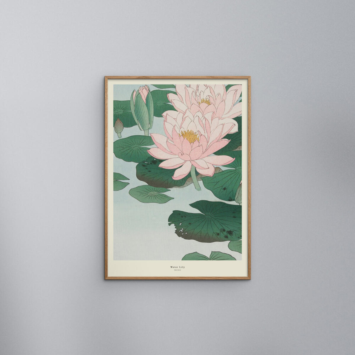 POSTER mit Rahmen A.P. Atelier - Water Lily - Eichefarben/Grün, Holz/Papier (50/70cm) - Poster&Frame