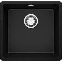 UNTERBAUSPÜLE GRANIT Venedig Easy, 2-er set Schwarz 46/44 cm 1 Becken + Ablauf-Set ab 50er Unterschrank - Chromfarben/Schwarz, Kunststoff (46/20/44cm) - Primagran