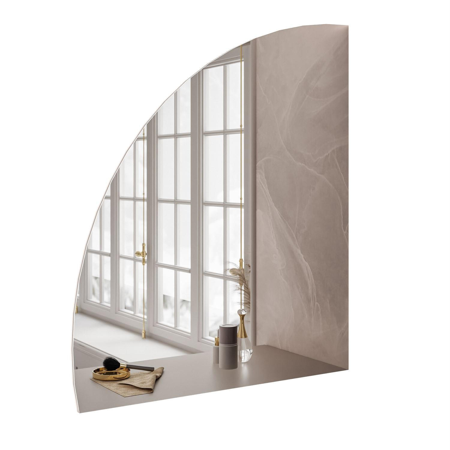 HÄNGESPIEGEL QUINNIE mit LED-Beleuchtung links - Transparent, Holzwerkstoff (80/95/0.4cm) - Lookway