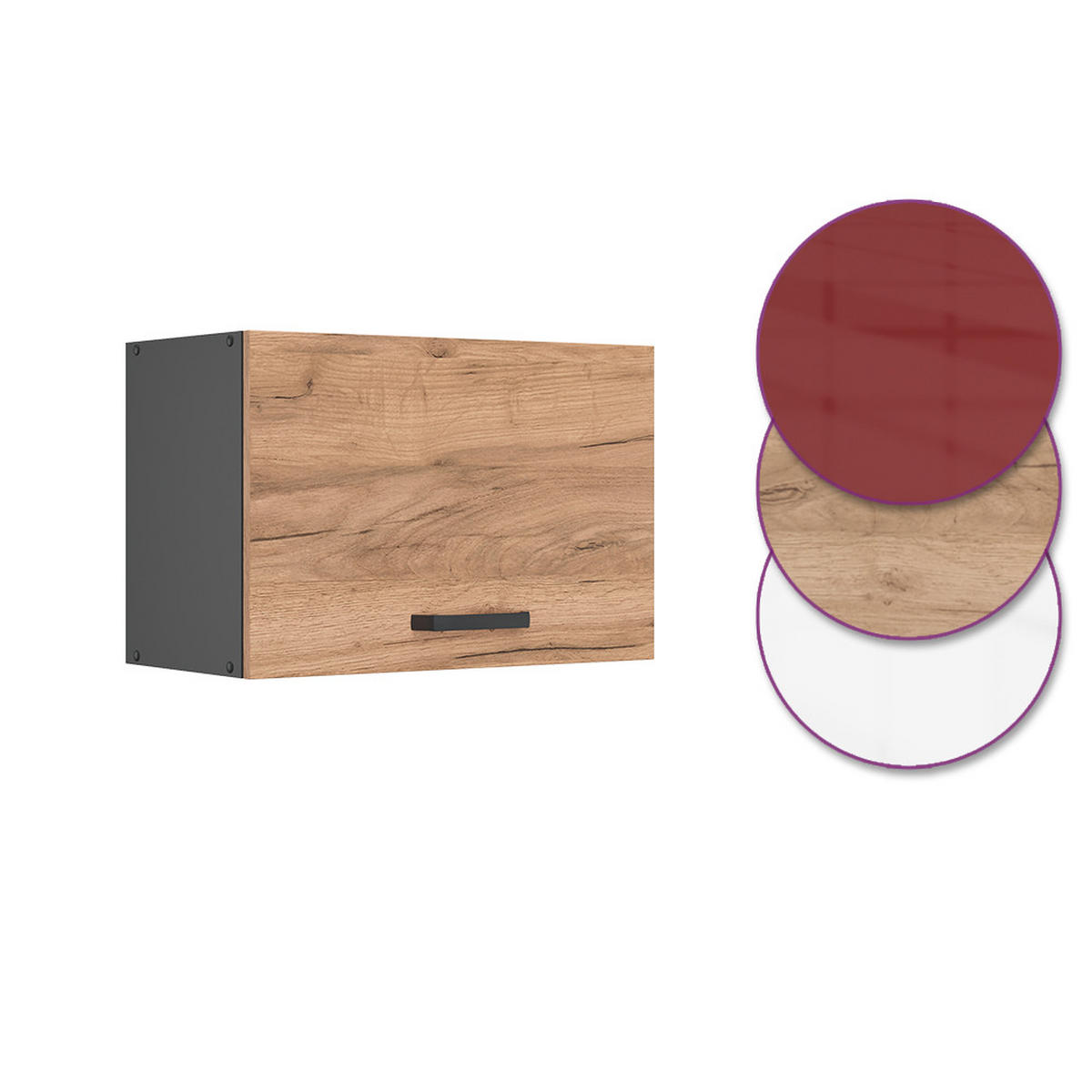 HÄNGESCHRANK R-Line Goldkraft Eiche 60 cm Flach - Anthrazit/Eiche Wotan, Holzwerkstoff (60/40/31cm) - Vicco