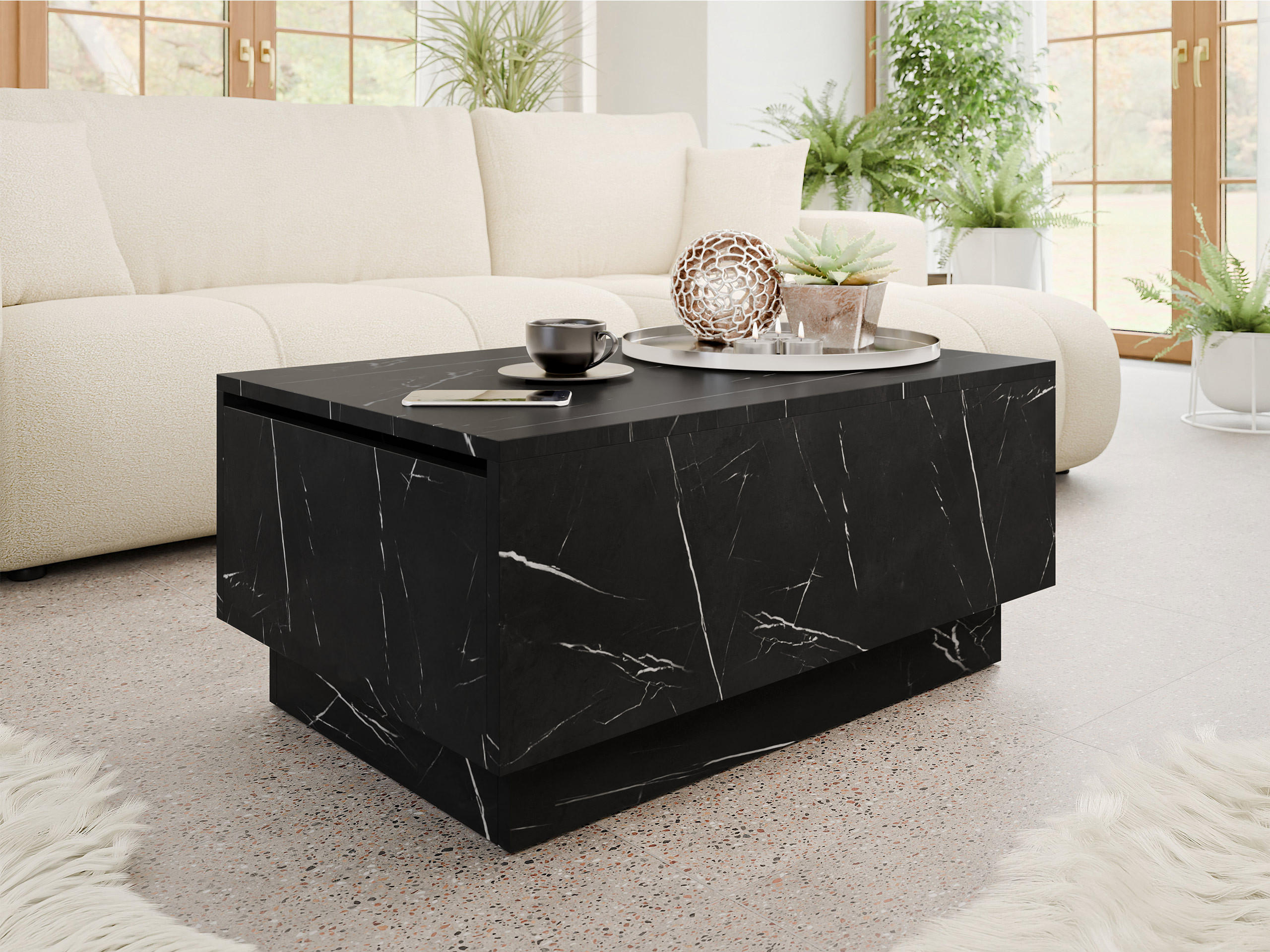 COUCHTISCH Moon 90x60 - Multicolor, Holzwerkstoff (60/90/40cm) - MIRJAN24