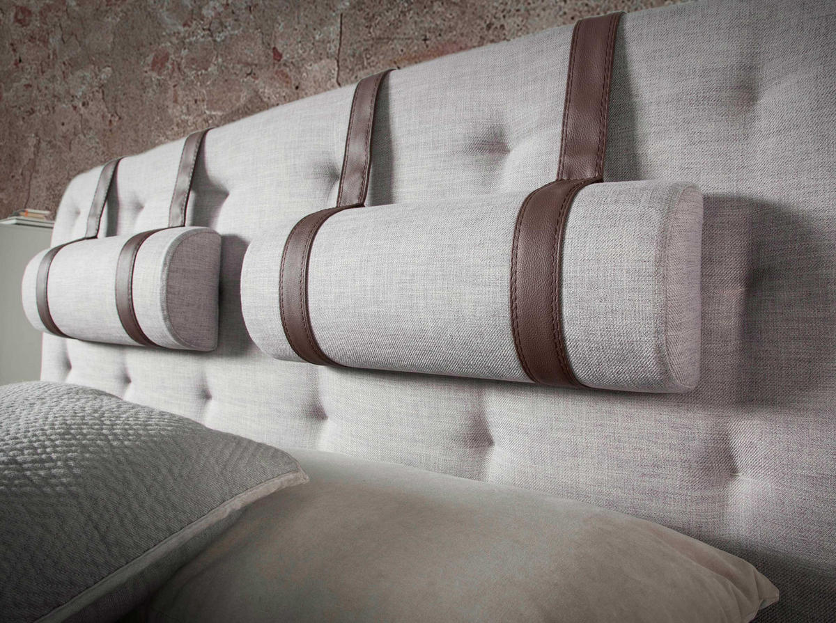 BETT Rechteckig Grau Walnuss 172/216/110 cm - Walnussfarben/Grau, Textil - ANGEL CERDA