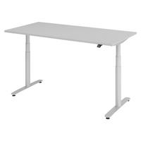SCHREIBTISCH elektrisch Bluetooth & App XDLR 160/80/72 cm in Grau/Silberfarben - Silberfarben/Grau, Holzwerkstoff (160/80/72cm) - bümö