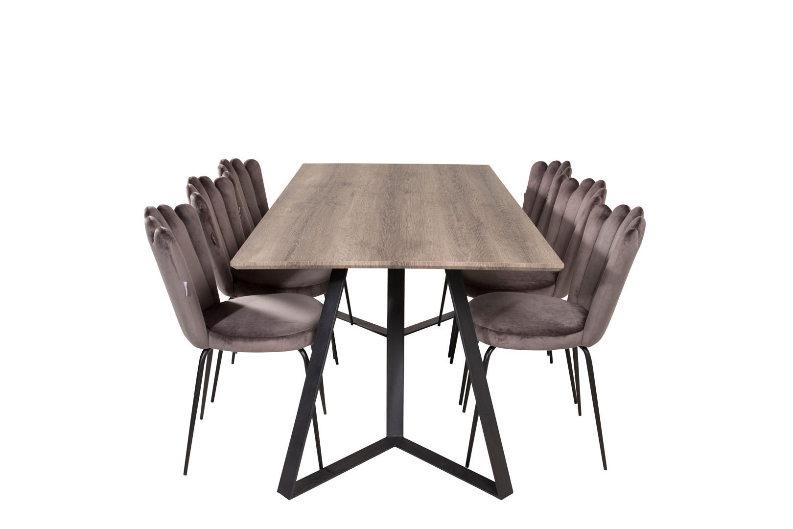 TISCHGRUPPE Grau - Grau, Holzwerkstoff (90/75/180cm) - ebuy24