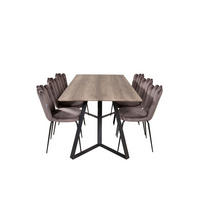 TISCHGRUPPE Grau - Grau, Holzwerkstoff (90/75/180cm) - ebuy24