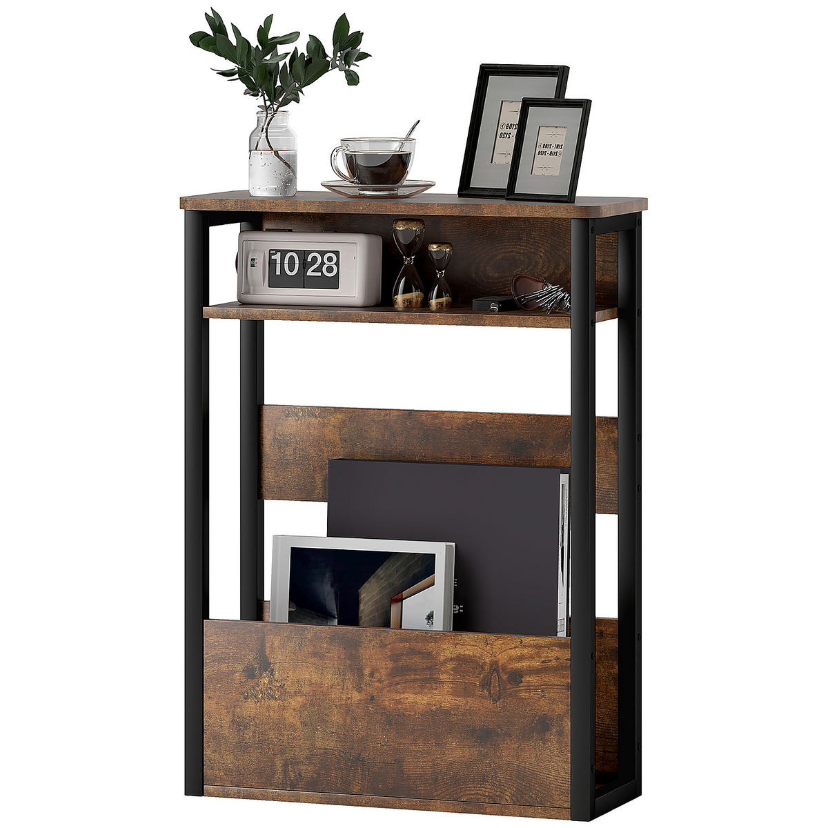 BEISTELLTISCH DE-15766 2 Etagen Rostbraun - Braun, Holzwerkstoff (46/18/58.5cm) - ComfortXL