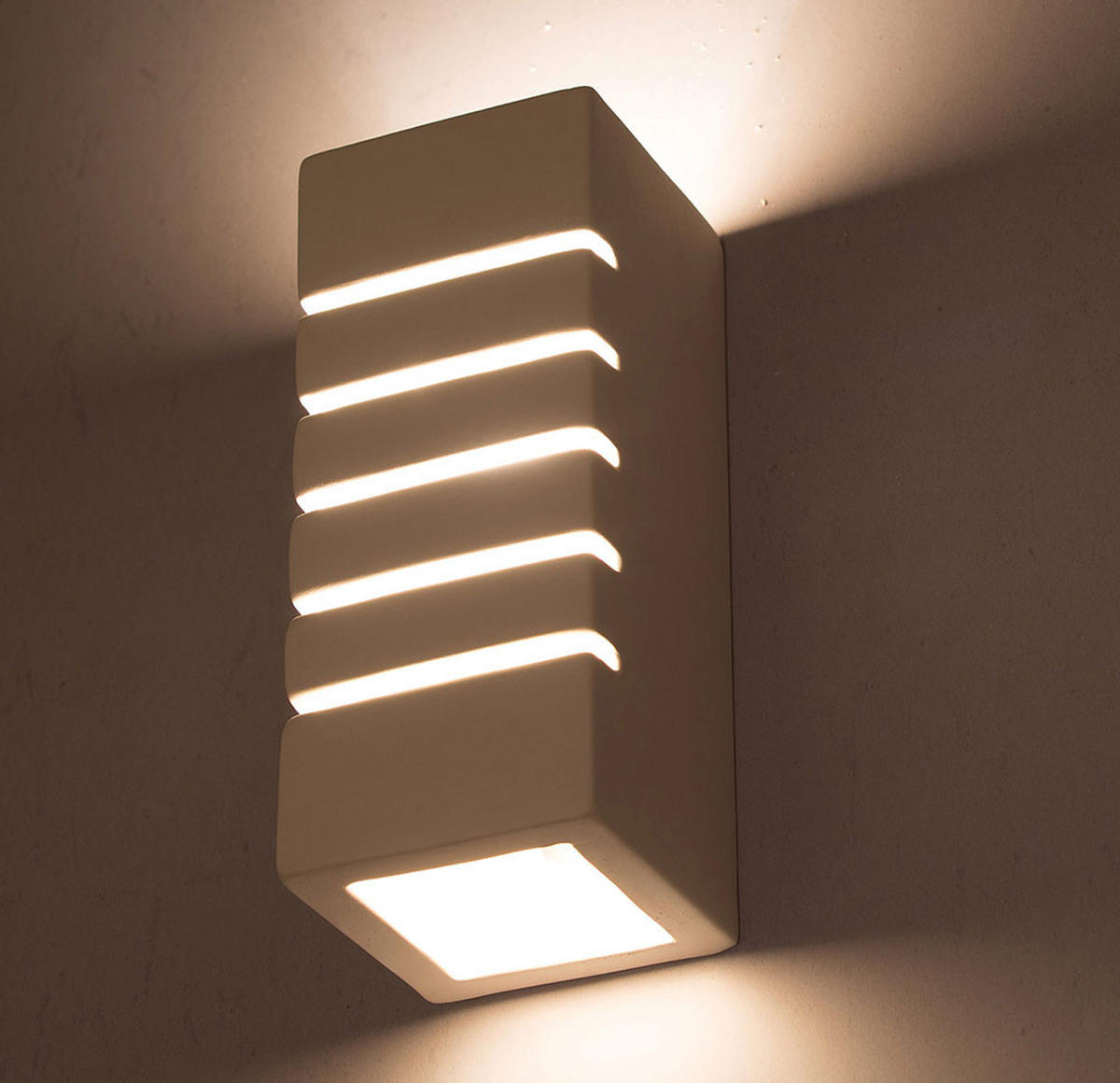 WANDLEUCHTE Keramik Weiß Up & Down Beleuchtung - Weiß, Keramik (10.5/26/10.5cm)