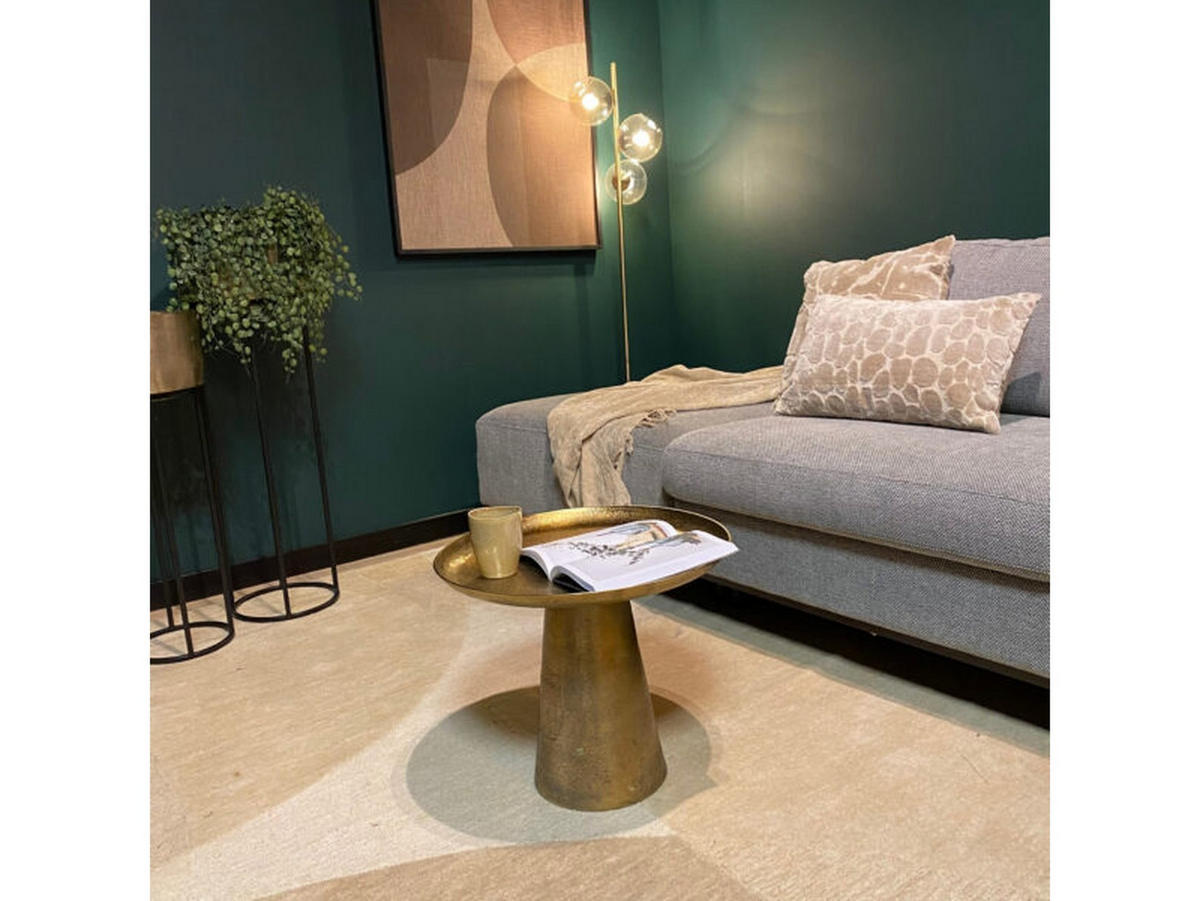 COUCHTISCH Florence Aluminium 50 cm / 50 cm Gold - Goldfarben, Holz (50/50/40cm)