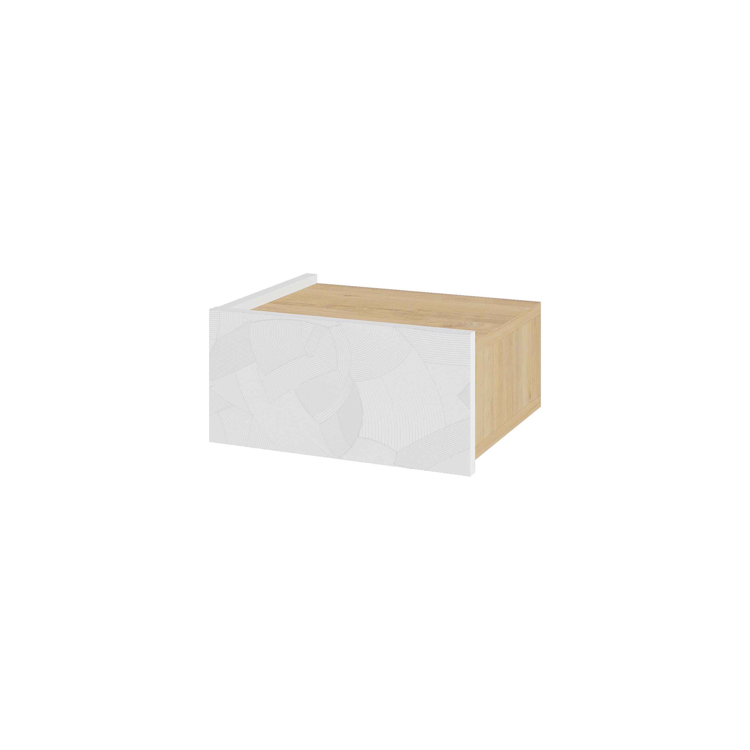 NACHTTISCH Onda LED Weiß, Eiche 38,4/31/18,5 cm - Weiß, Holzwerkstoff (38.4/18.5/31cm) - Decortie