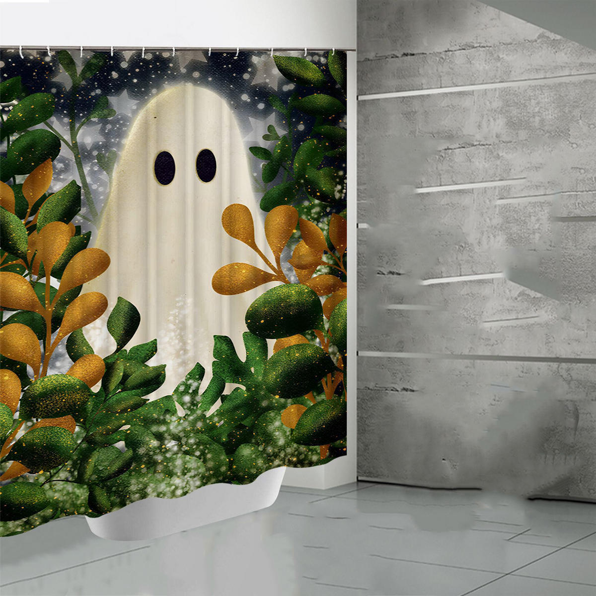 DUSCHVORHANG 180 x 200 cm Halloween Pflanzen bedruckt - Multicolor, Textil (180/200cm) - MCBOSON