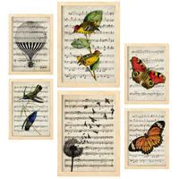 POSTER Set Mit 6 Musik Größe A3 & A4 Rahmen aus hellem Holz - Beige, Papier (29.7/1cm) - Nacnic