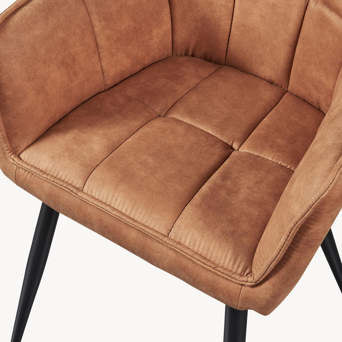 ARMLEHNSTUHL Birmingham - Schwarz/Braun, Textil/Metall (60/82/59cm) - [en.casa]