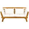 GARTENBANK 2-Sitzer Heller Holzfarbton Portici - Hellbraun/Weiß, Holz (210/82/66cm) - Beliani