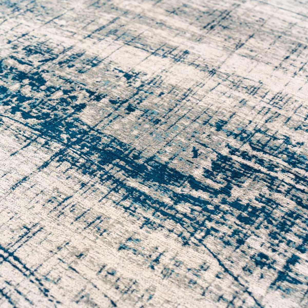 TEPPICH Bronx Azurite Mad Men Griff 140/140 cm - Blau, Kunststoff/Textil (140/140cm) - Louis De Poortere