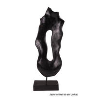 DEKO-SKULPTUR NOÉ Teak Schwarz 78x14x33cm - Schwarz, Holz (14/78/33cm) - DELUKE