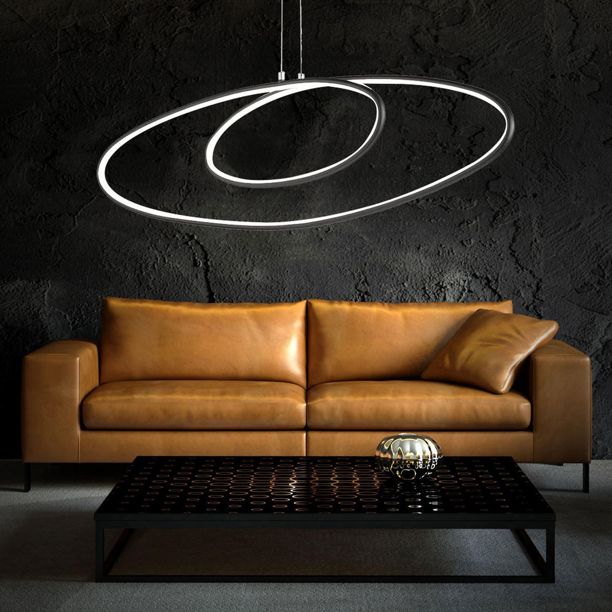 LED HÄNGELEUCHTE Metall Schwarz - Schwarz, Metall (113.5/28/150cm) - Wofi