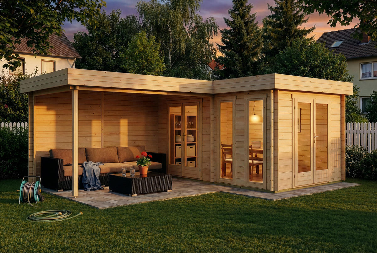 GARTENHAUS Holz Quinta - Naturfarben, Holz (720/236/520cm) - Alpholz