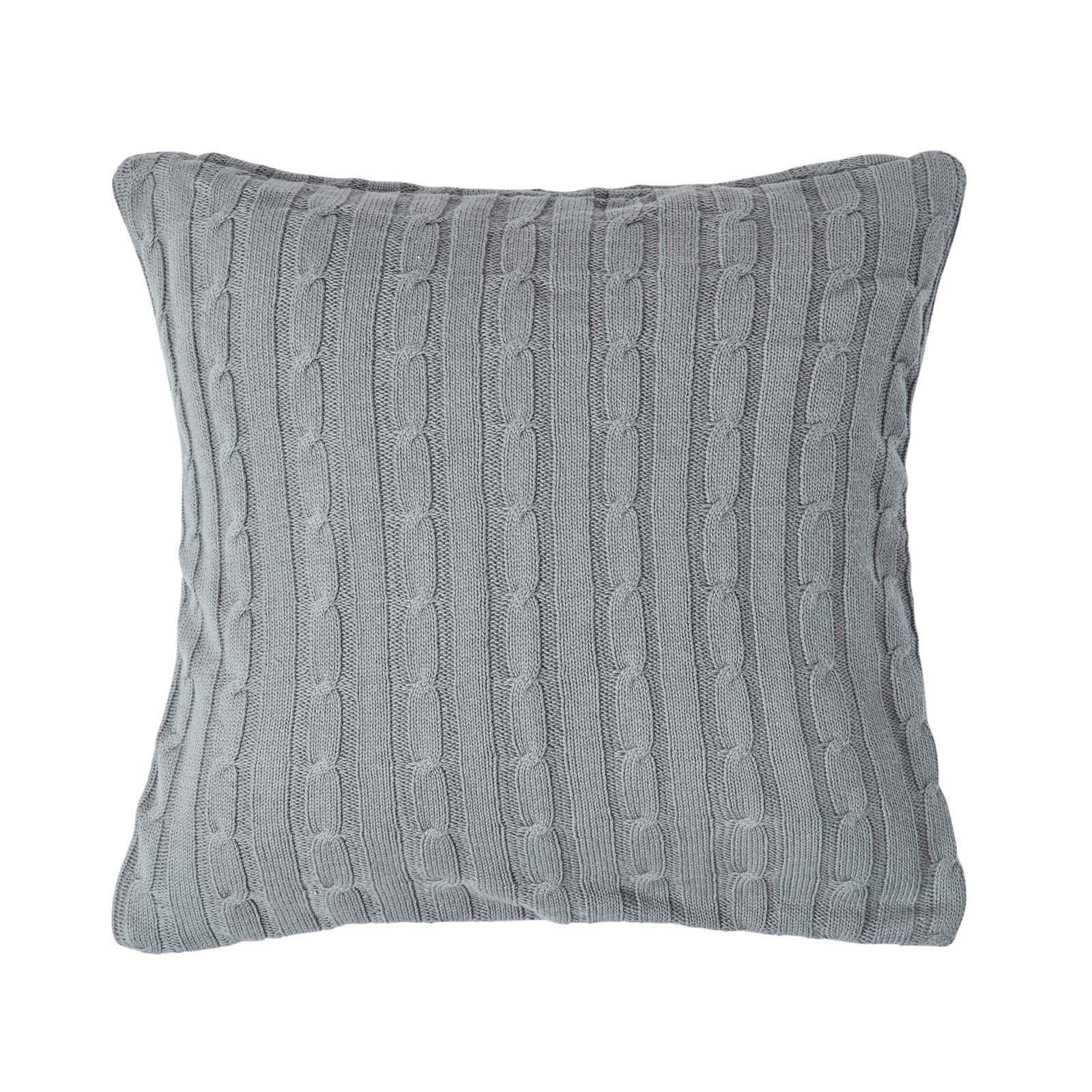 KISSENHÜLLE Zopfmuster 45/45 cm - Grau, Textil (45/45cm) - Homescapes