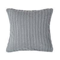 KISSENHÜLLE Zopfmuster 45/45 cm - Grau, Textil (45/45cm) - Homescapes