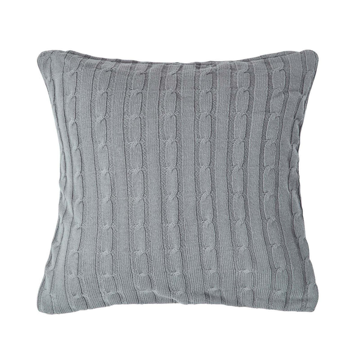 KISSENHÜLLE Zopfmuster 45/45 cm - Grau, Textil (45/45cm) - Homescapes