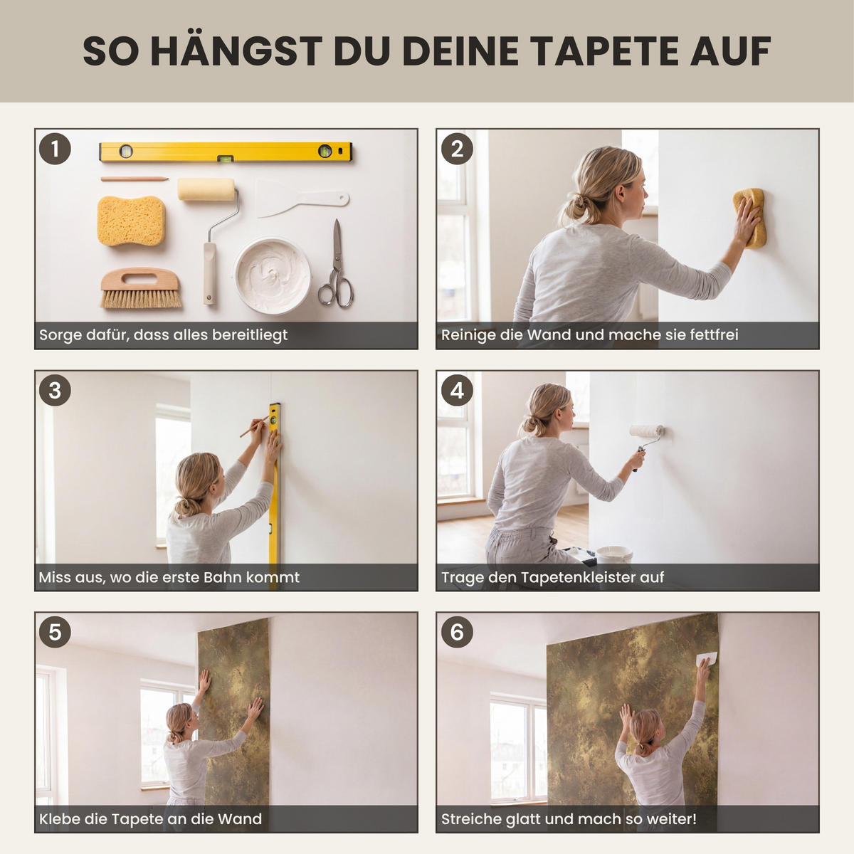 TAPETE - Antik - Metallic-Look - Gold - 450x220 cm - Messingfarben, Papier (450/220cm) - OnlyWow