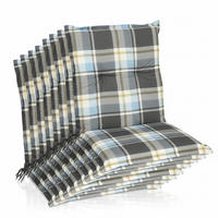 NIEDERLEHNERAUFLAGE Sunny BK 100x50x6cm Blau Kariert (8tlg) - Blau, Textil (50/6/100cm) - Beautissu 