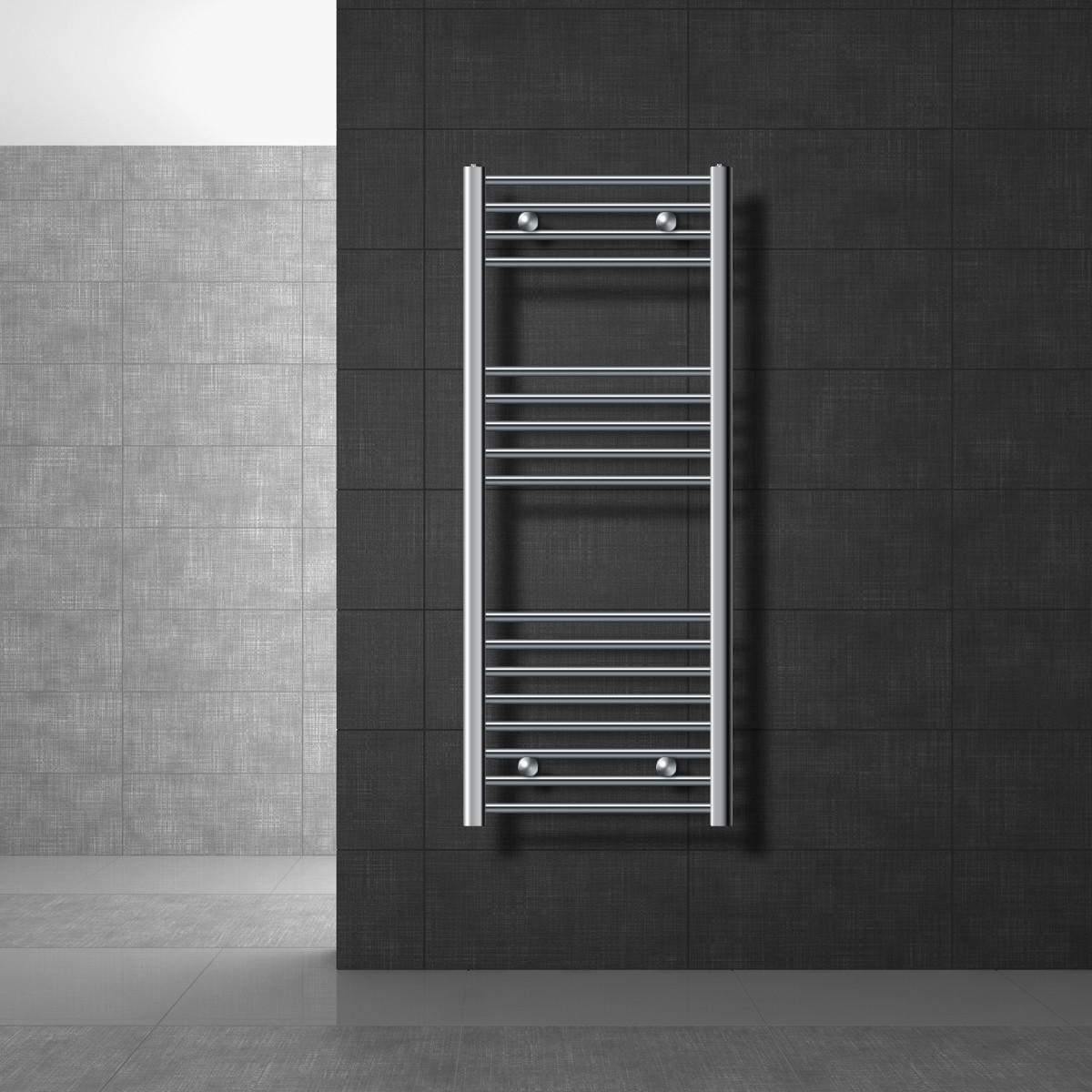 BADHEIZKÖRPER Sahara 500x1200 mm Chrome gebogen mit Seitenanschluss - Chromfarben, Metall (50/120/5cm) - LuxeBath