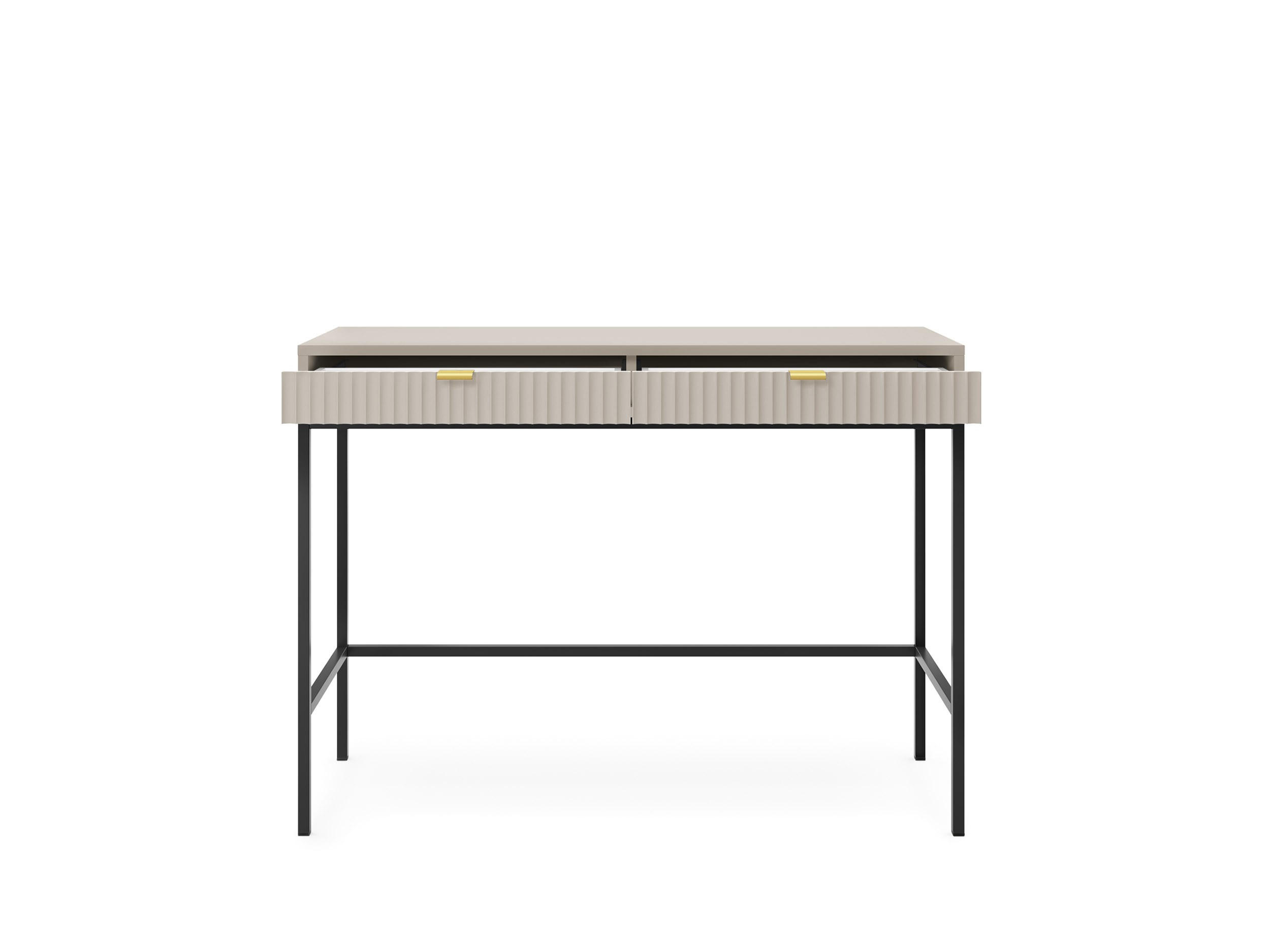 SCHMINKTISCH Nova Kaschmir, Schwarze Beine, Konsoletisch mit Schubladen - Kaschmir/Schwarz, Holzwerkstoff/Metall (50/104/78cm) - Bettso