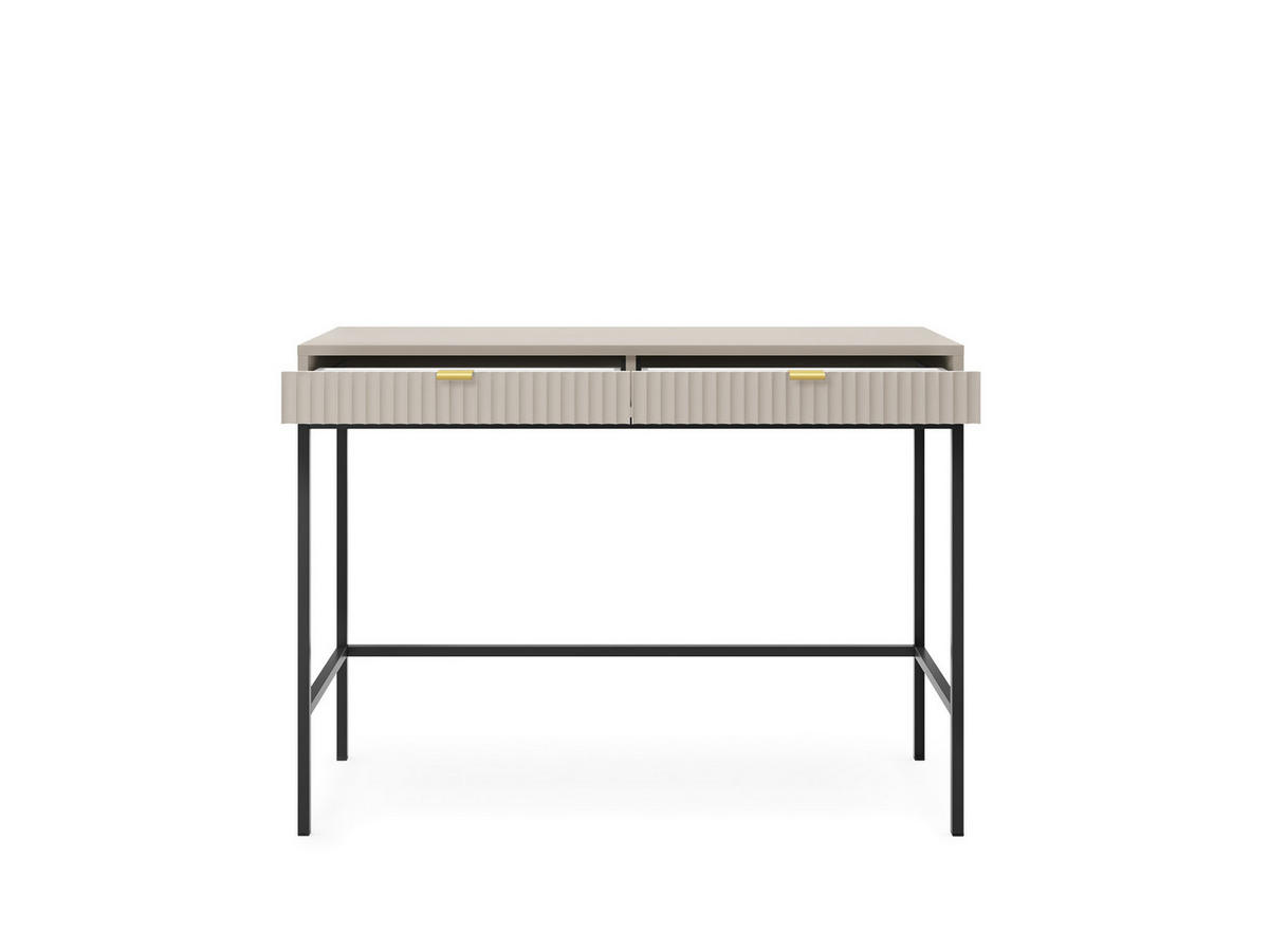 SCHMINKTISCH Nova Kaschmir, Schwarze Beine, Konsoletisch mit Schubladen - Kaschmir/Schwarz, Holzwerkstoff/Metall (50/104/78cm) - Bettso