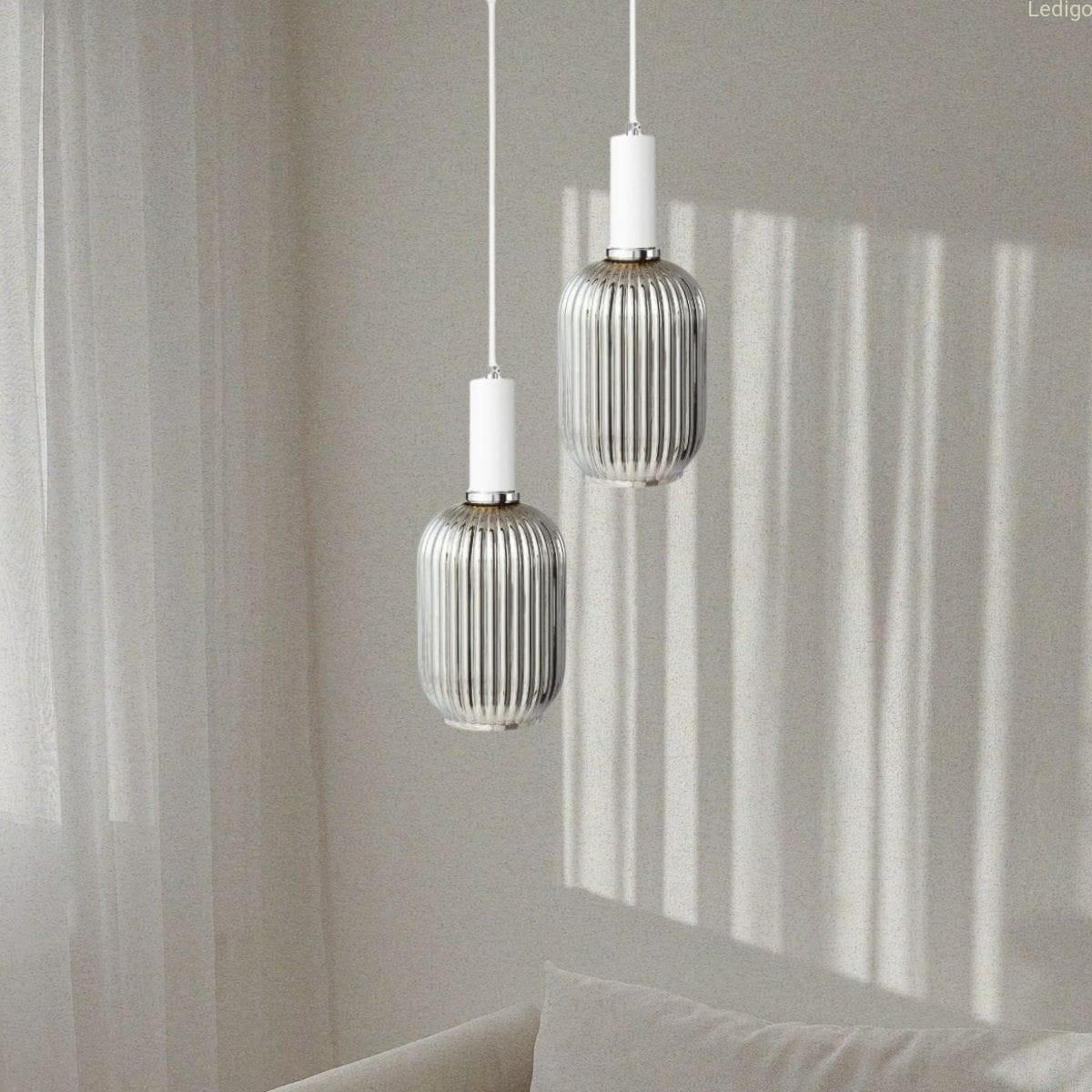 PENDELLEUCHTE Paris - Transparent/Weiß, Glas/Metall (13/13/125cm) - kiki design
