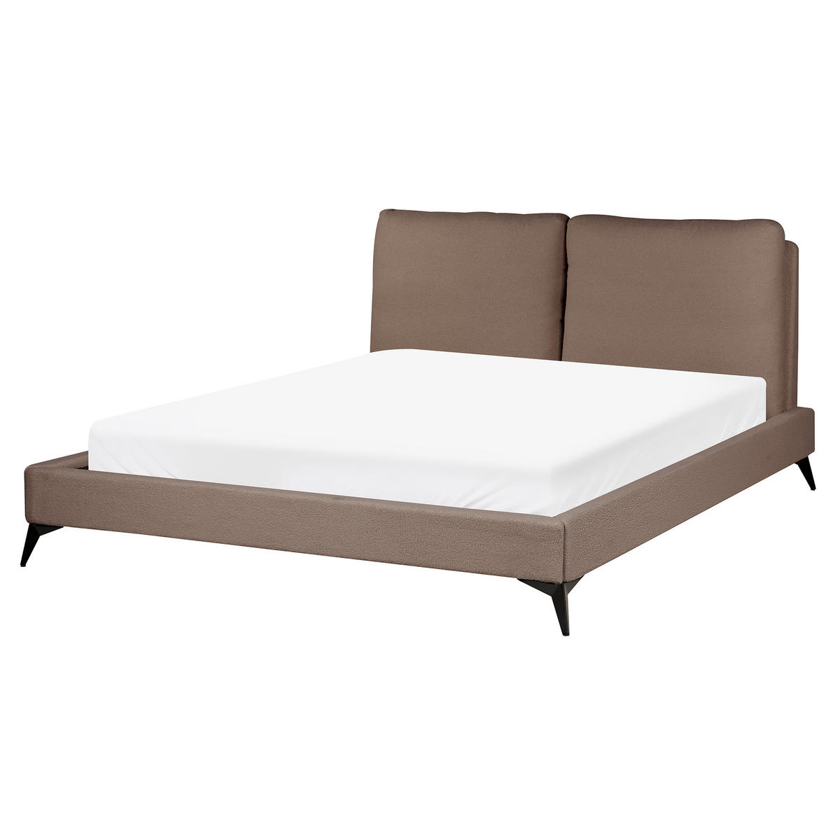 POLSTERBETT mit Lattenrost 160x200 cm Braun Melle - Braun, Textil (160/200cm) - Beliani