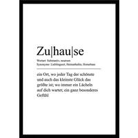 BILD mit Rahmen 51x71 cm Spruch: Zuhause Definition - Weiß, Holz (51/71cm) - artissimo