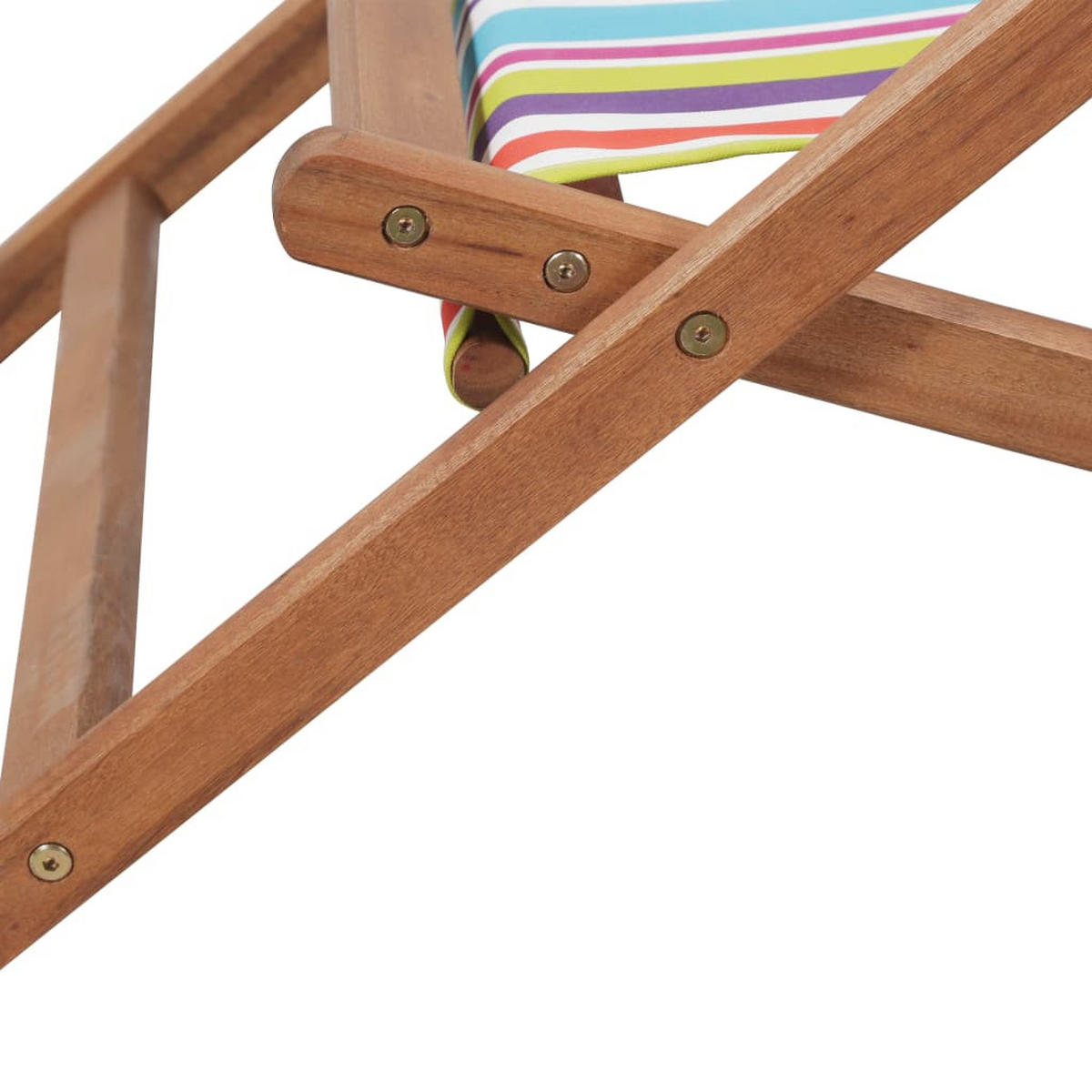 STRANDSTUHL Klappbar Stoff Und Massivholz Mehrfarbig - Multicolor, Holz (60/95/127cm) - vidaXL