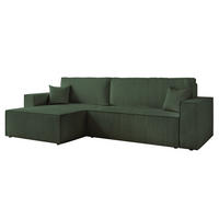 ECKSOFA Adara Max Mit Schlaffunktion - Grün, Holzwerkstoff/Textil (276/145cm) - Fun Möbel
