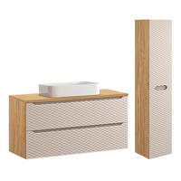 BADMÖBEL 120cm Elora 2er-Set Beige und Holz - Beige, Holzwerkstoff (120/59/46cm) - Petits-meubles