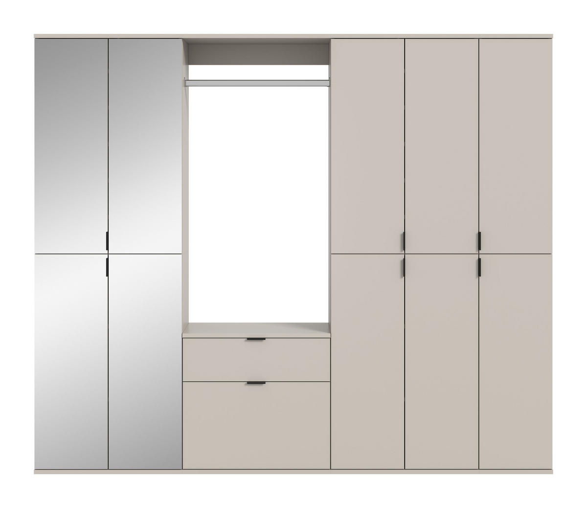 GARDEROBE Nexus 3-tlg. (B/H/T: ca. 213/193/34 cm) in Kaschmir/Kaschmir - Kaschmir, Holzwerkstoff (213/193/34cm)