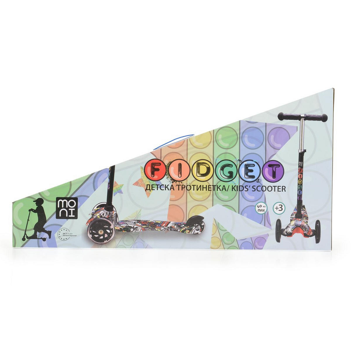 KINDERROLLER Fidget rosa höhenverstellbar, PU-Räder, Wasserdruck, ABEC-7 - Rosa, Metall (54/23/72cm) - Moni