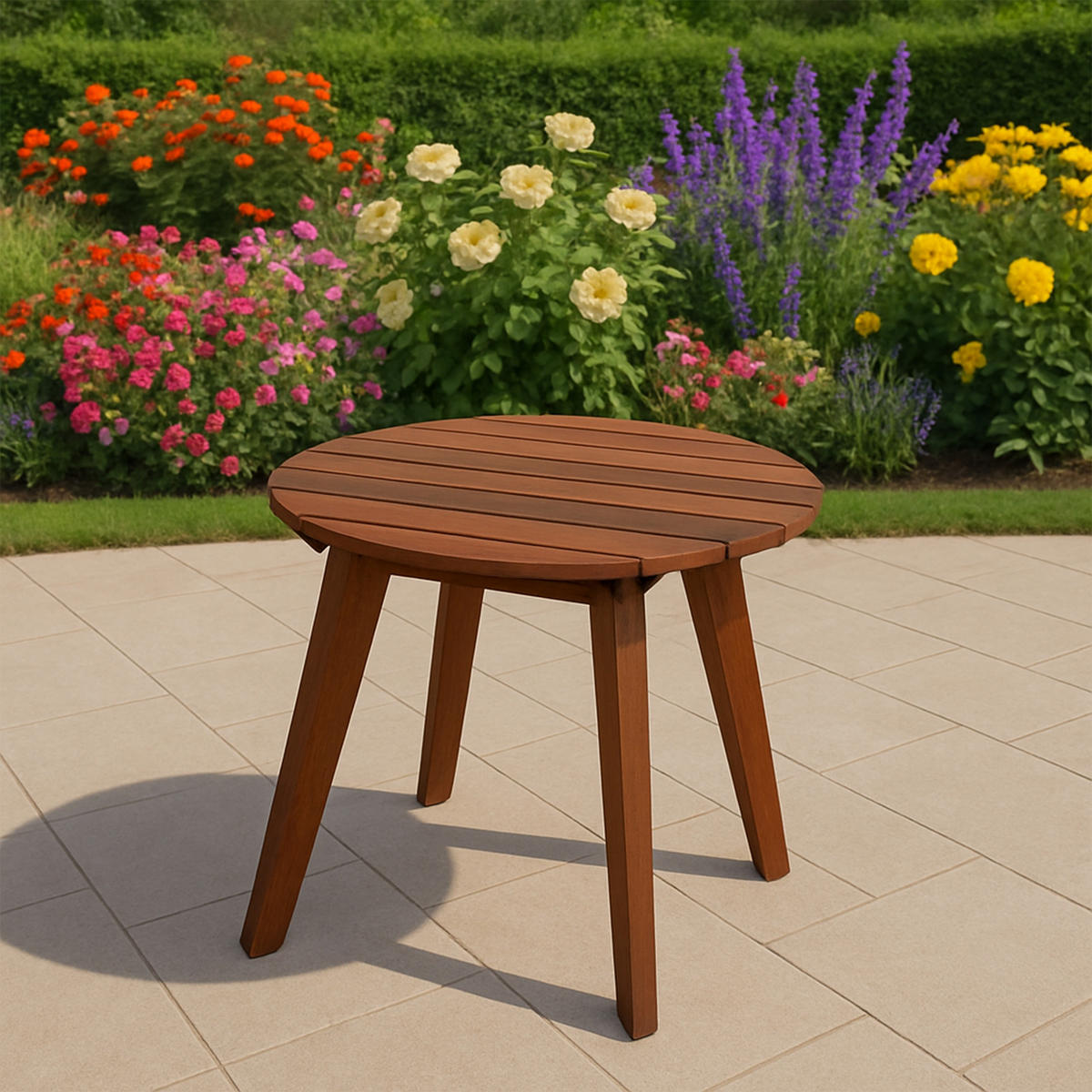 BEISTELLTISCH Plymouth - Gartentisch 40cm rund - Akazie geölt - Braun, Holz (40/40/50cm) - TPFGarden