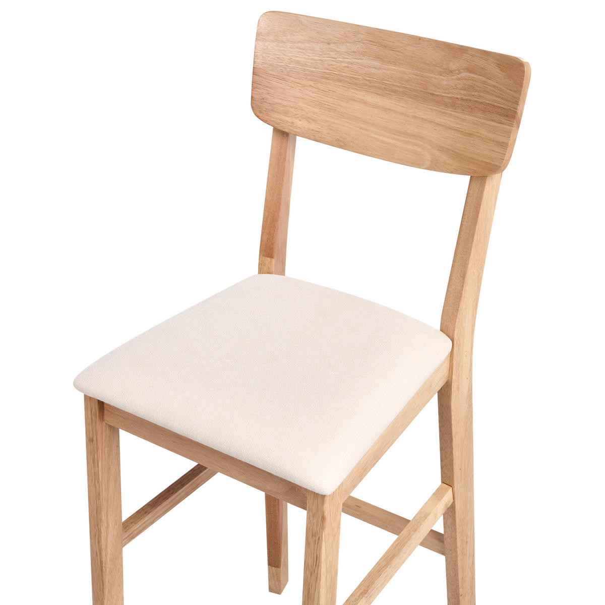 BARSTUHL 2er-Set Holz Hellbraun/BeigeAmbler - Beige, Holz (44/113/53cm) - Beliani