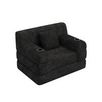 SCHLAFSESSEL Cord komprimiert, DE-42543, Schwarz - Schwarz, Metall (107/81/80cm) - ComfortXL