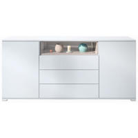 SIDEBOARD Skadu Sandgrau Hochglanz - Sandfarben, Holzwerkstoff (166.5/75.5/35cm) - Vladon