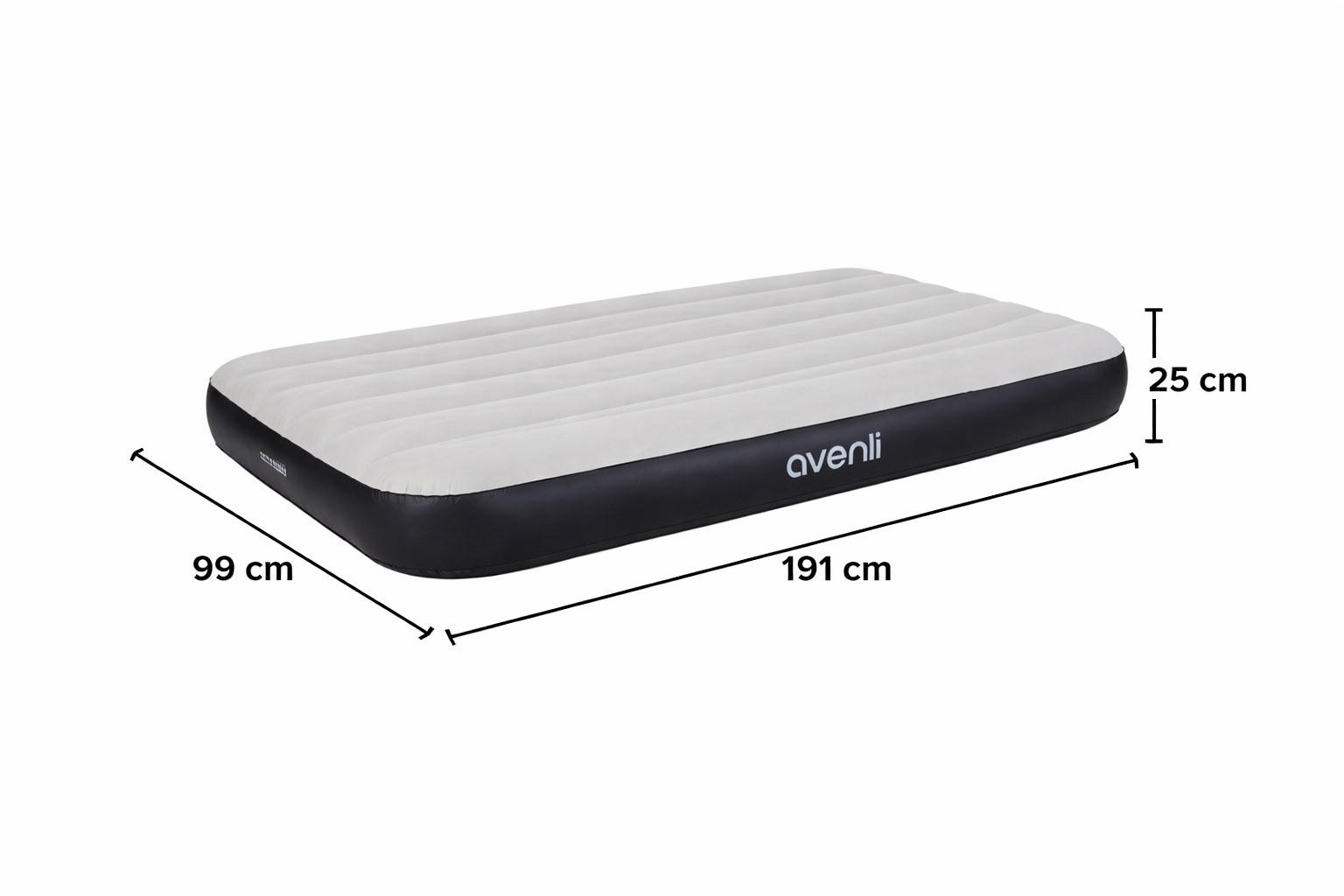 LUFTBETT Luftmatratze Camping BeamRest grau 191x99x25cm - Grau, Kunststoff (99/191cm) - Avenli