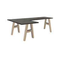 ECKSCHREIBTISCH Eda 2 230 x 140 x 75 Computertisch Eiche sägerau/Graphit - Grau, Holz (230/140/75cm) - 58aufmkessel