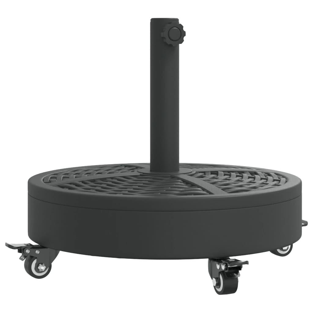 SONNENSCHIRMSTÄNDER Mit Rollen Für Ø38/48 Mm Mast 27 Kg Rund - Schwarz, Kunststoff (45/45cm) - vidaXL