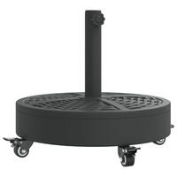 SONNENSCHIRMSTÄNDER Mit Rollen Für Ø38/48 Mm Mast 27 Kg Rund - Schwarz, Kunststoff (45/45cm) - vidaXL