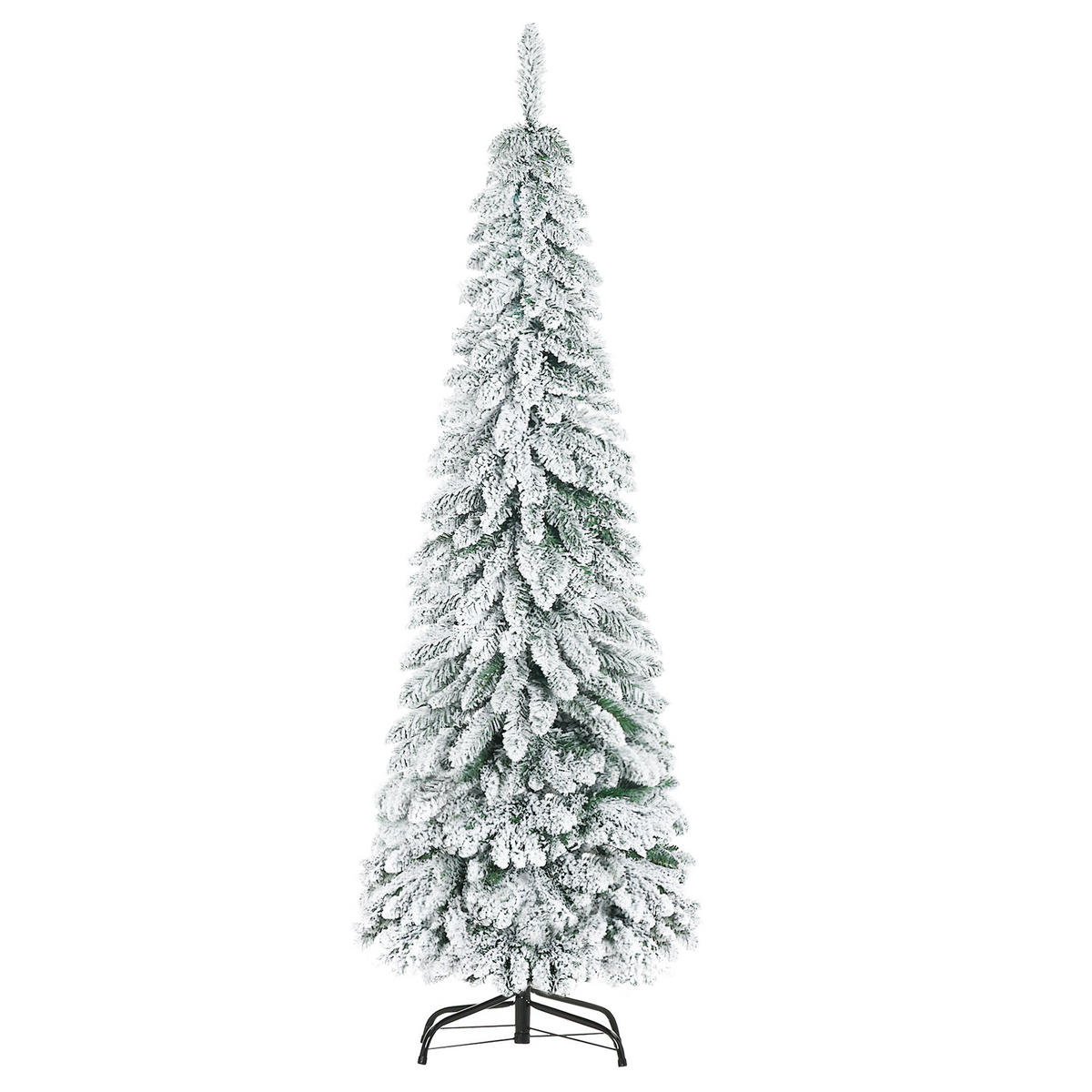 WEIHNACHTSBAUM DE-41620 180 cm, 523 Zweige, Kunstschnee, schlank - Grün, Kunststoff (180cm) - ComfortXL