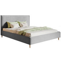 BETT Grau LUXO 8 Gepolstert Auf Hohen Beinen 120x200 cm - Grau, Textil (120/200cm) - Sepro Meble