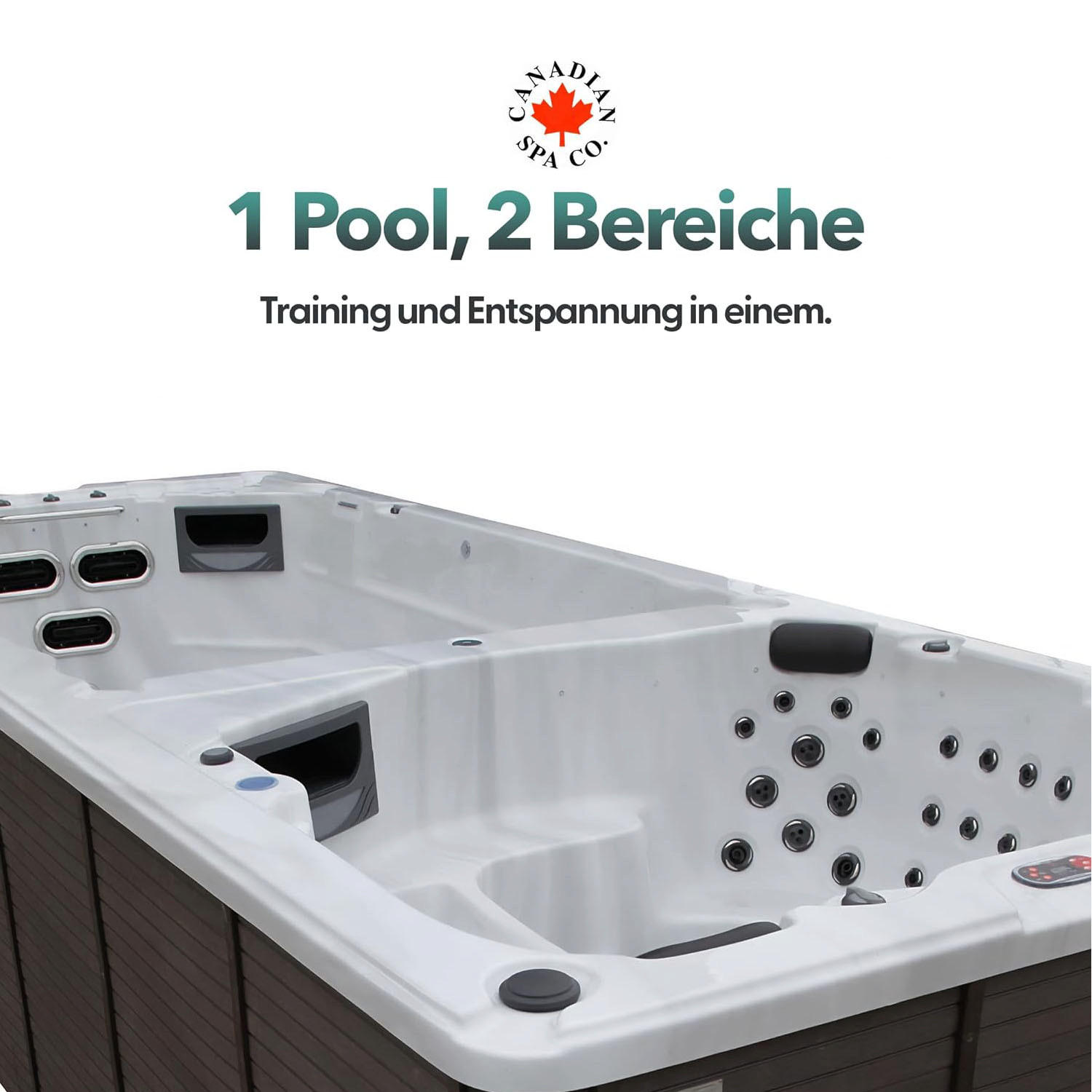 WHIRLPOOL St. Lawrence 6m langes Swim Spa - Weiß Hochglanz, Kunststoff (228/137/594cm) - Canadian Spa Company